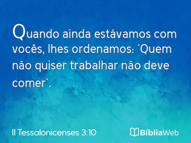 II Tessalonicenses 3:10 em imagem para compartilhar