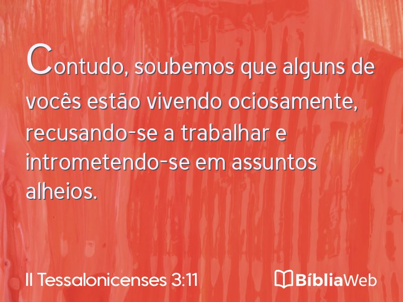 II Tessalonicenses 3:11 em imagem para compartilhar