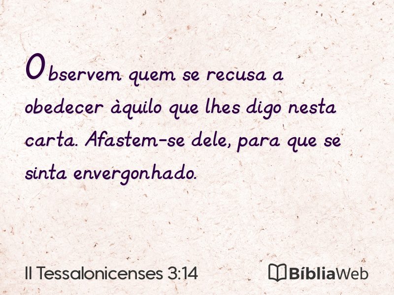 II Tessalonicenses 3:14 em imagem para compartilhar