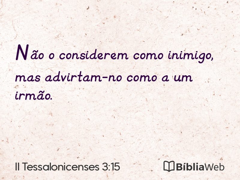 II Tessalonicenses 3:15 em imagem para compartilhar