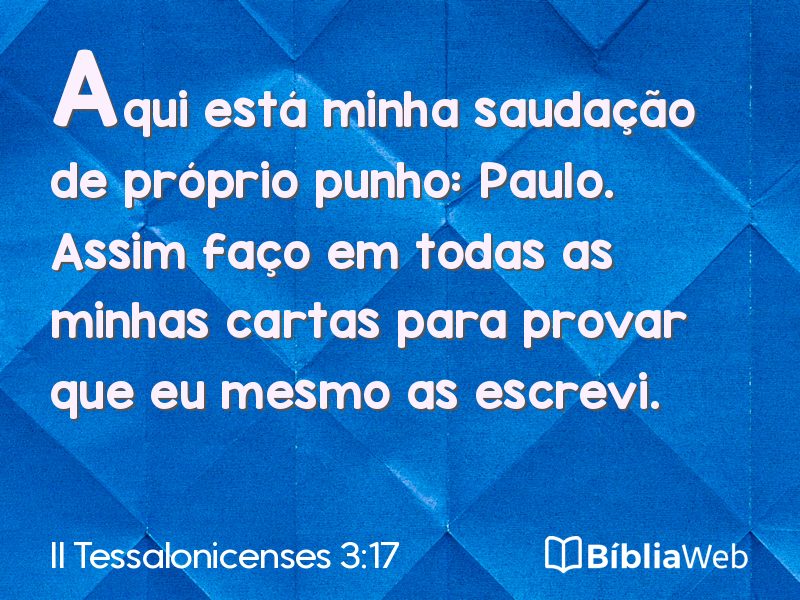 II Tessalonicenses 3:17 em imagem para compartilhar