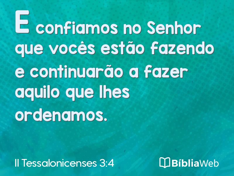 II Tessalonicenses 3:4 em imagem para compartilhar