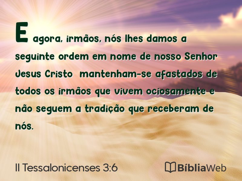II Tessalonicenses 3:6 em imagem para compartilhar