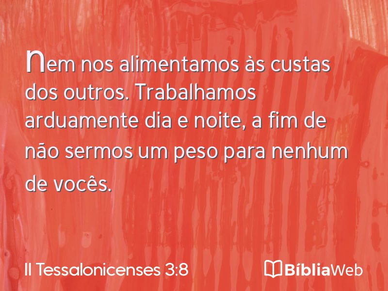 II Tessalonicenses 3:8 em imagem para compartilhar