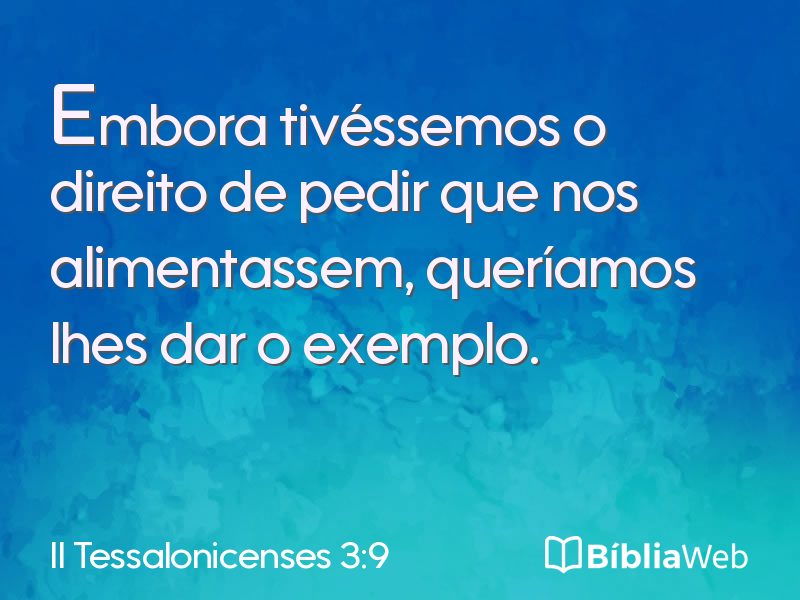 II Tessalonicenses 3:9 em imagem para compartilhar