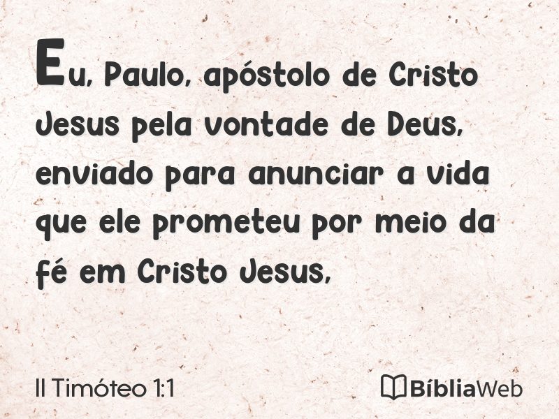 II Timóteo 1:1 em imagem para compartilhar