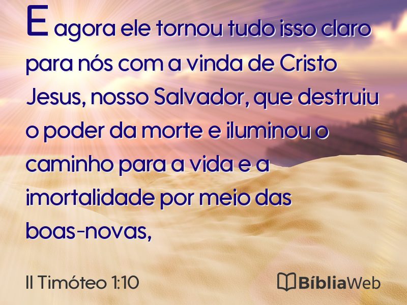 II Timóteo 1:10 em imagem para compartilhar