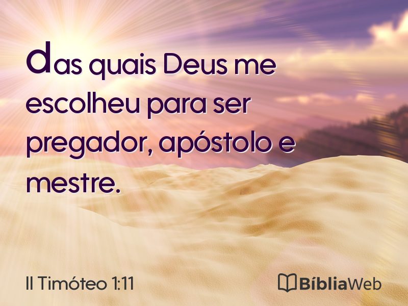 II Timóteo 1:11 em imagem para compartilhar