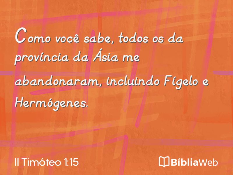 II Timóteo 1:15 em imagem para compartilhar
