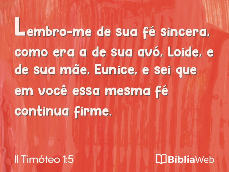 II Timóteo 1:5 em imagem para compartilhar