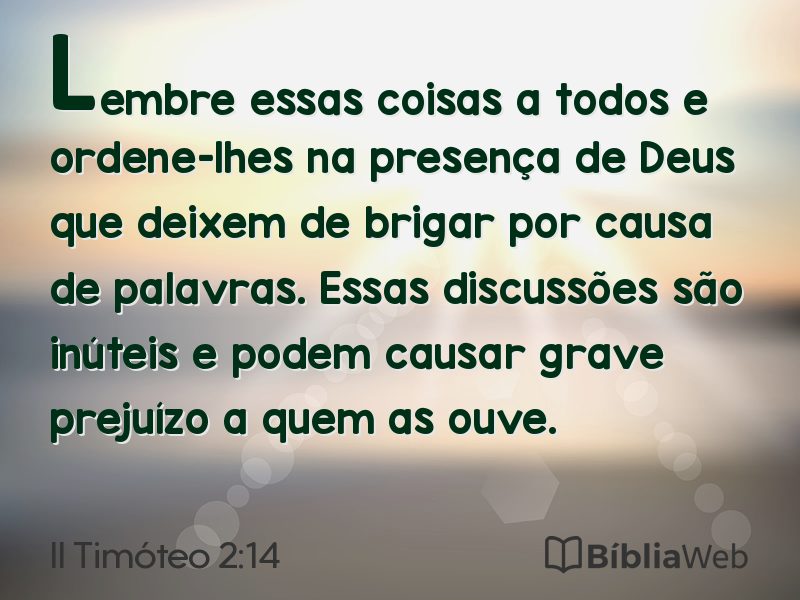 II Timóteo 2:14 em imagem para compartilhar