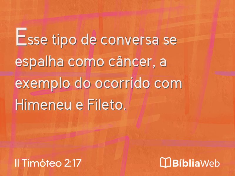 II Timóteo 2:17 em imagem para compartilhar