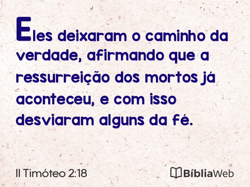 II Timóteo 2:18 em imagem para compartilhar