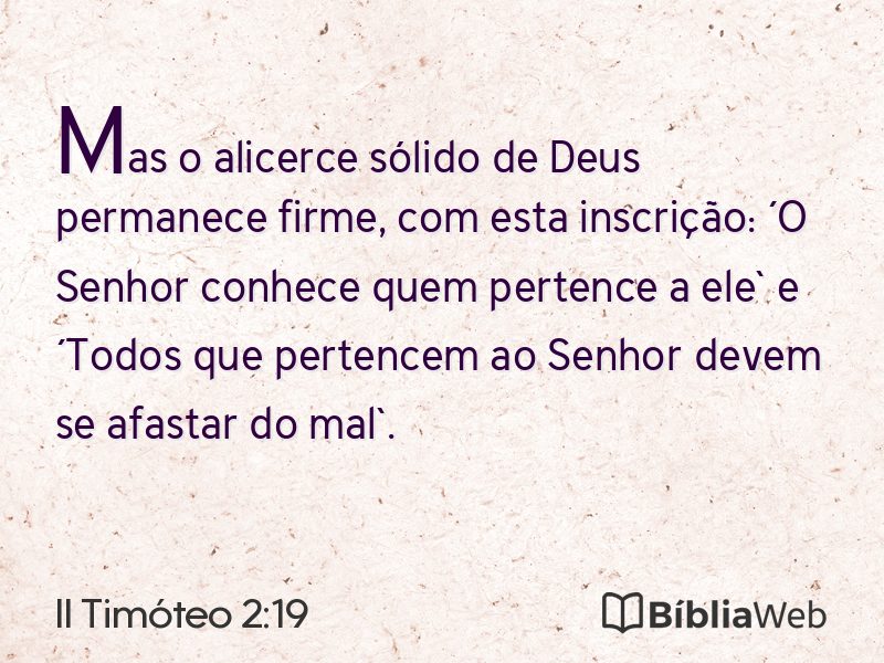 II Timóteo 2:19 em imagem para compartilhar