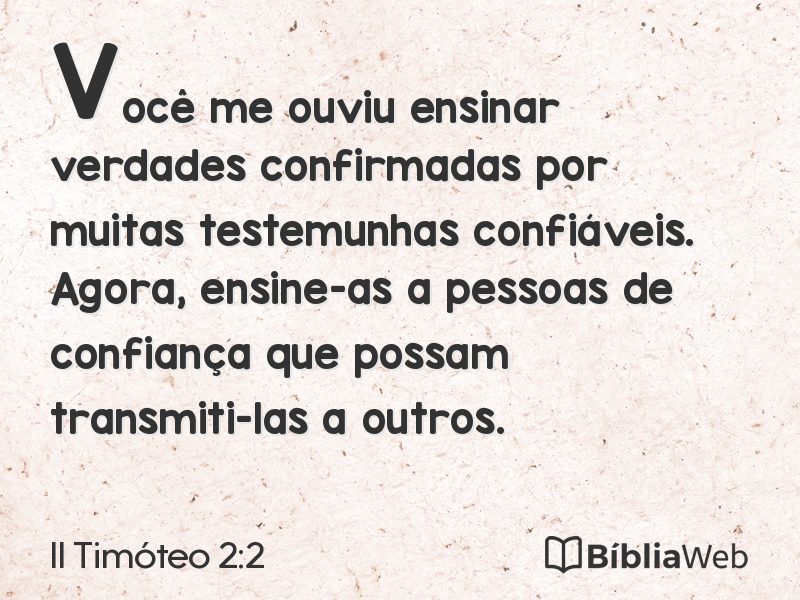 II Timóteo 2:2 em imagem para compartilhar