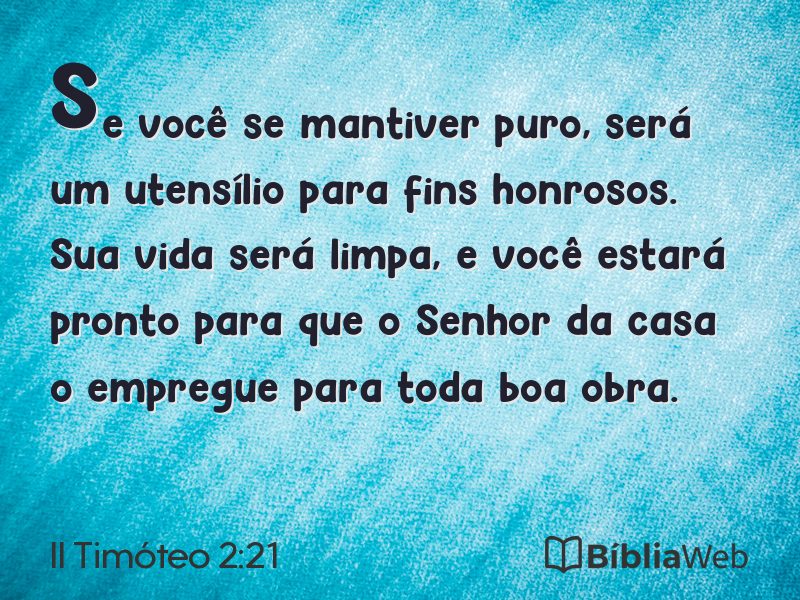 II Timóteo 2:21 em imagem para compartilhar