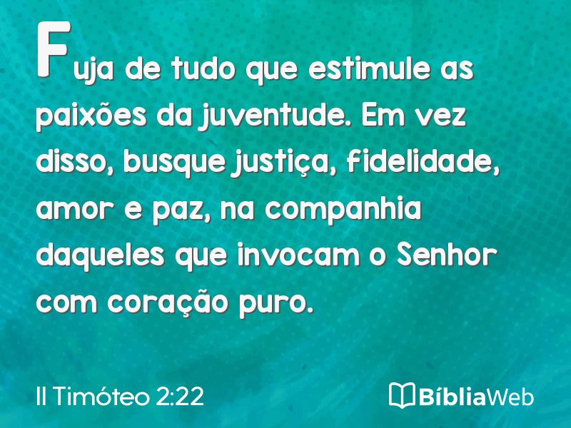II Timóteo 2:22 em imagem para compartilhar