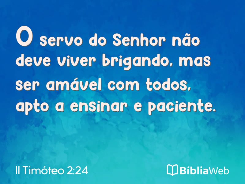 II Timóteo 2:24 em imagem para compartilhar