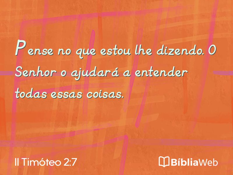II Timóteo 2:7 em imagem para compartilhar