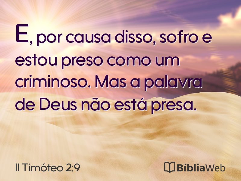 II Timóteo 2:9 em imagem para compartilhar