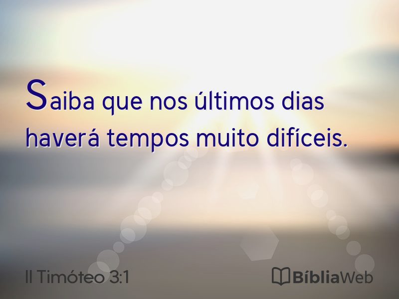 II Timóteo 3:1 em imagem para compartilhar