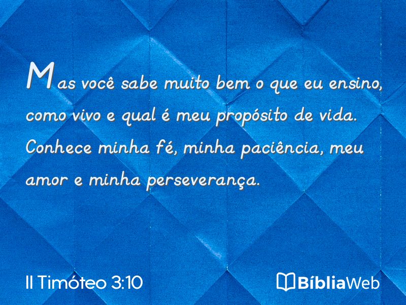 II Timóteo 3:10 em imagem para compartilhar