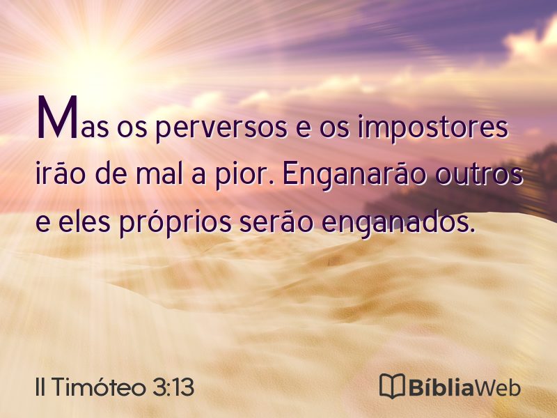 II Timóteo 3:13 em imagem para compartilhar
