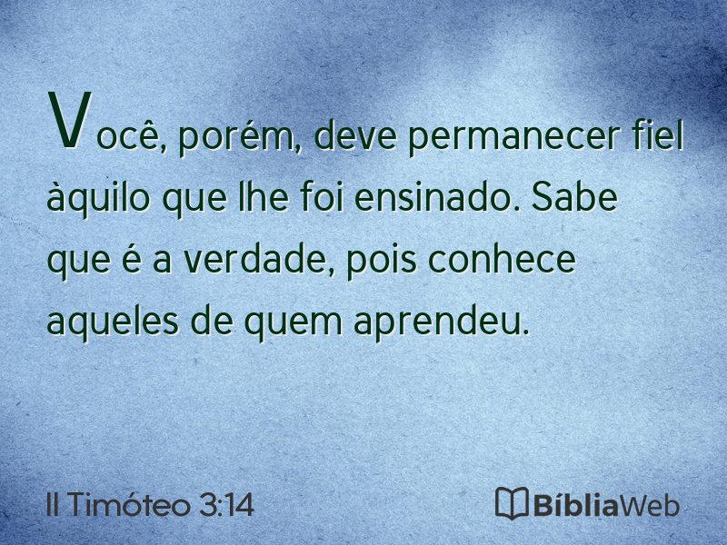 II Timóteo 3:14 em imagem para compartilhar