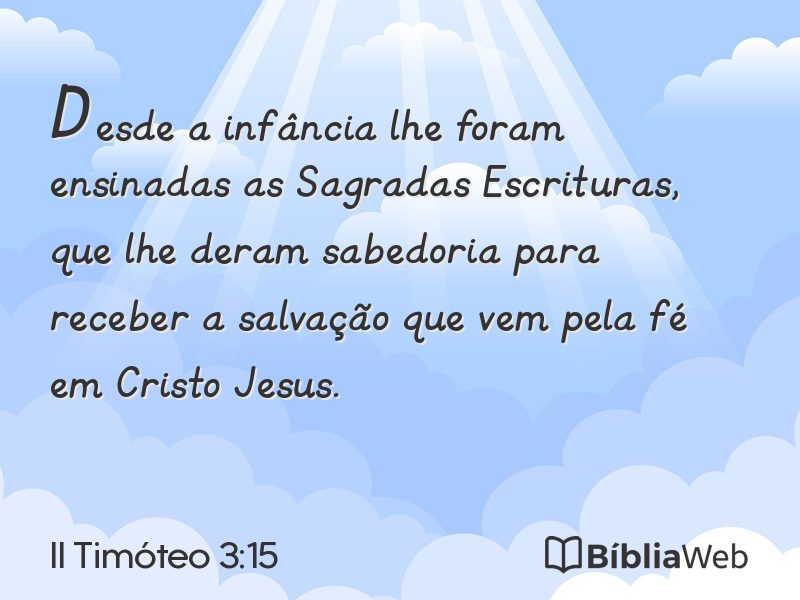 II Timóteo 3:15 em imagem para compartilhar