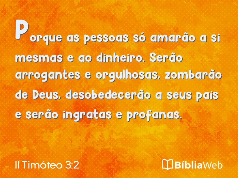 II Timóteo 3:2 em imagem para compartilhar