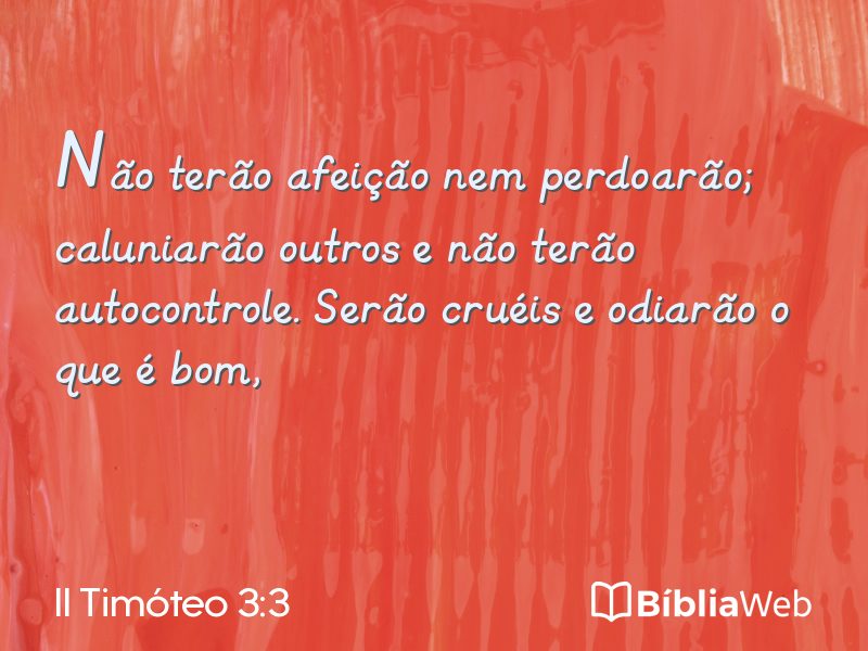 II Timóteo 3:3 em imagem para compartilhar
