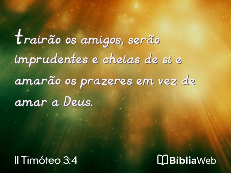 II Timóteo 3:4 em imagem para compartilhar