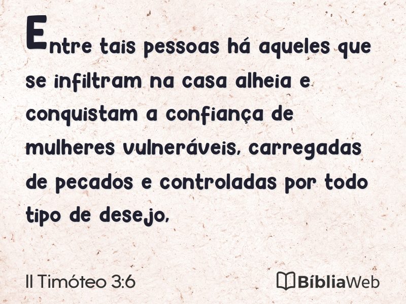 II Timóteo 3:6 em imagem para compartilhar
