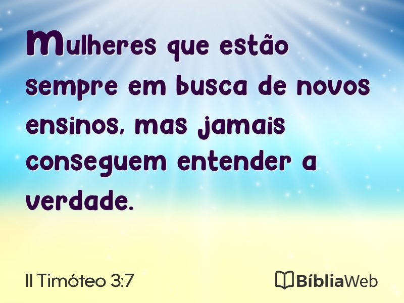 II Timóteo 3:7 em imagem para compartilhar