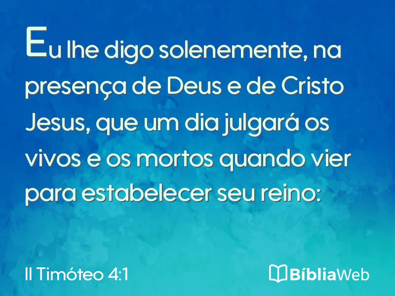 II Timóteo 4:1 em imagem para compartilhar