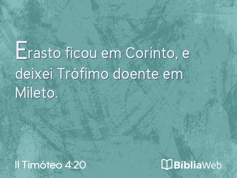 II Timóteo 4:20 em imagem para compartilhar
