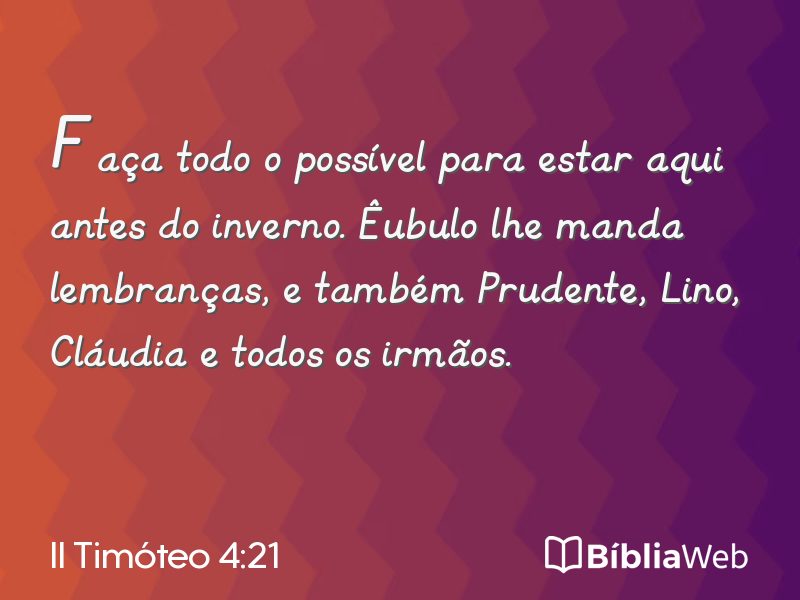 II Timóteo 4:21 em imagem para compartilhar