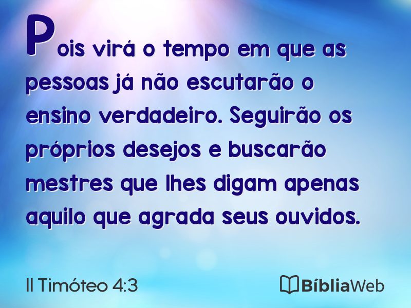 II Timóteo 4:3 em imagem para compartilhar