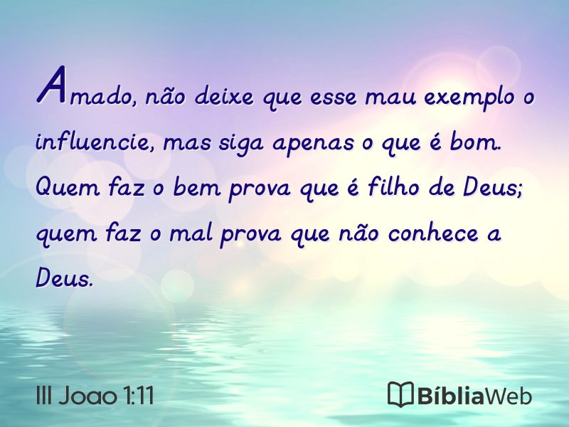 III Joao 1:11 em imagem para compartilhar
