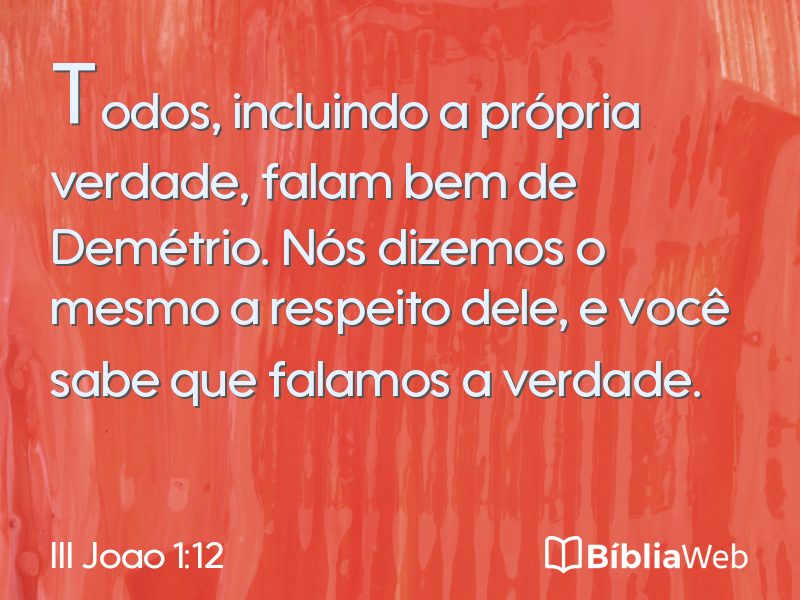 III Joao 1:12 em imagem para compartilhar
