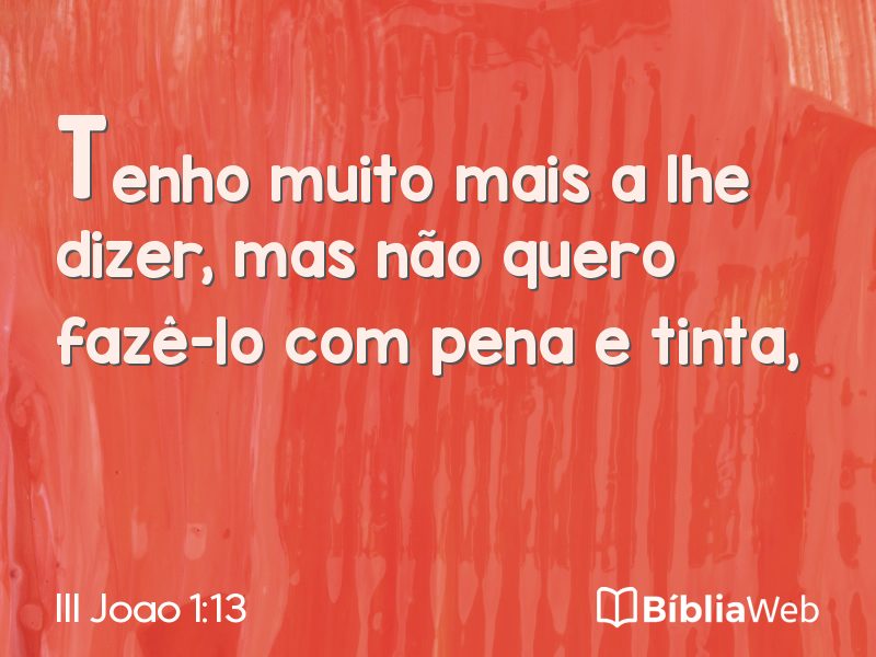 III Joao 1:13 em imagem para compartilhar