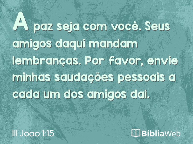 III Joao 1:15 em imagem para compartilhar