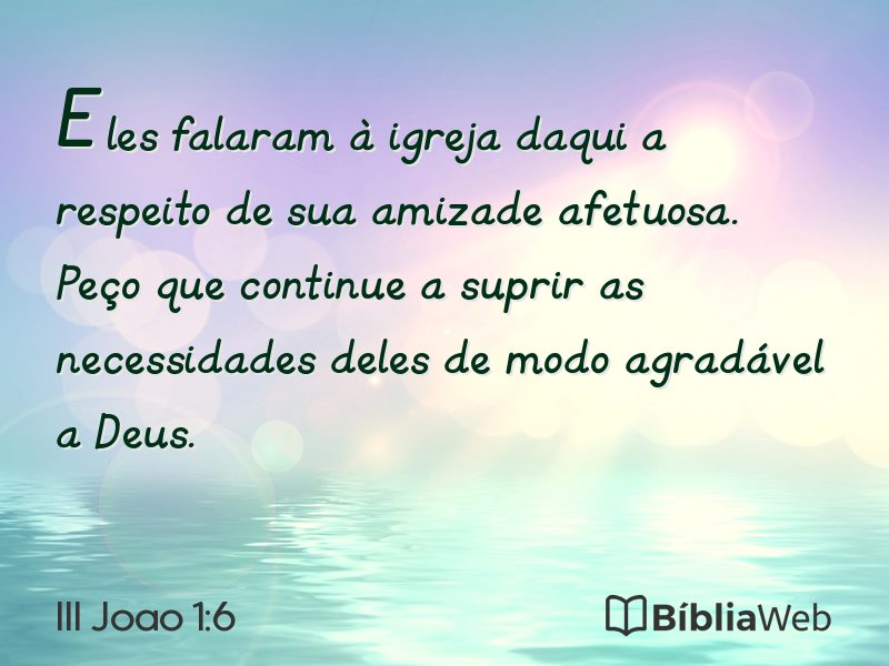 III Joao 1:6 em imagem para compartilhar