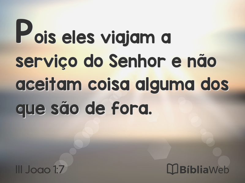 III Joao 1:7 em imagem para compartilhar