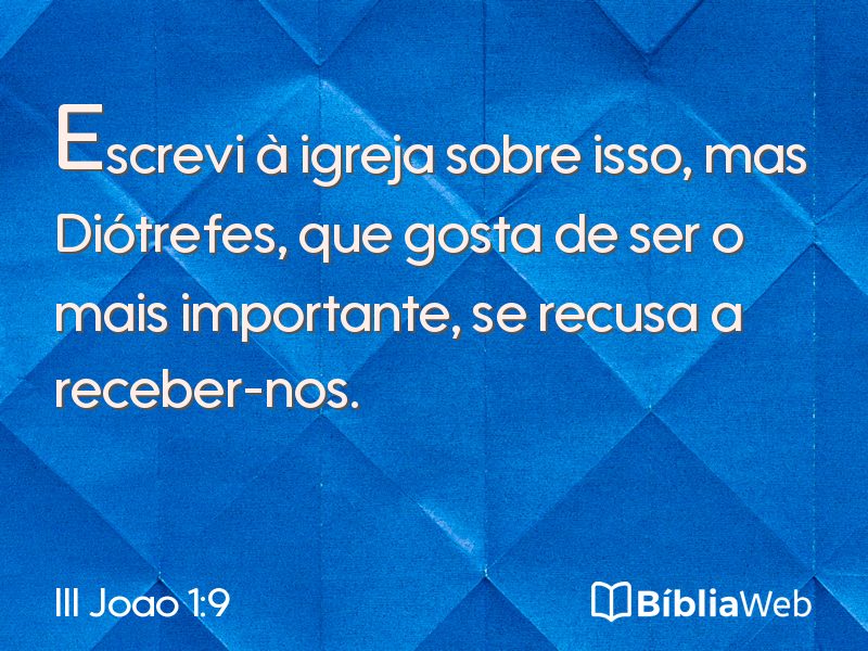 III Joao 1:9 em imagem para compartilhar