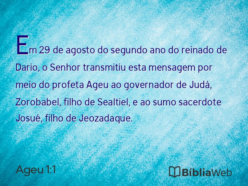 Ageu 1:1 em imagem para compartilhar