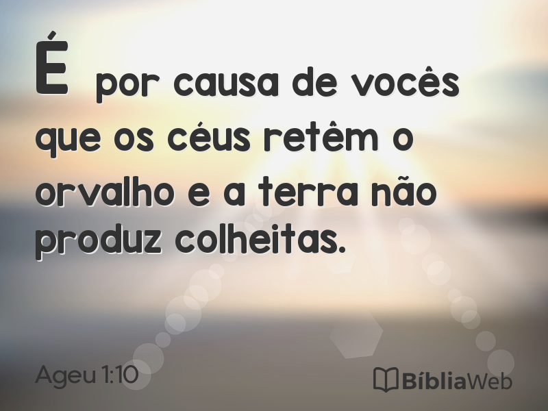 Ageu 1:10 em imagem para compartilhar