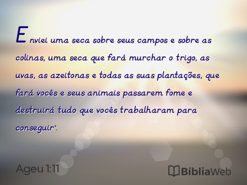 Ageu 1:11 em imagem para compartilhar