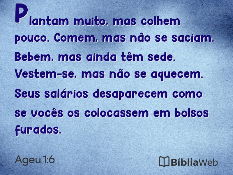 Ageu 1:6 em imagem para compartilhar