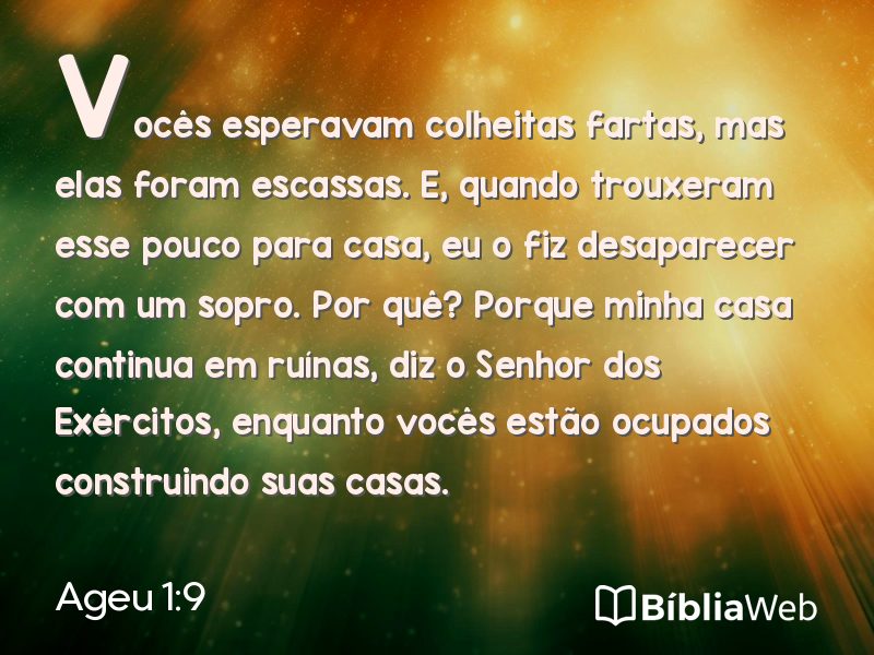 Ageu 1:9 em imagem para compartilhar